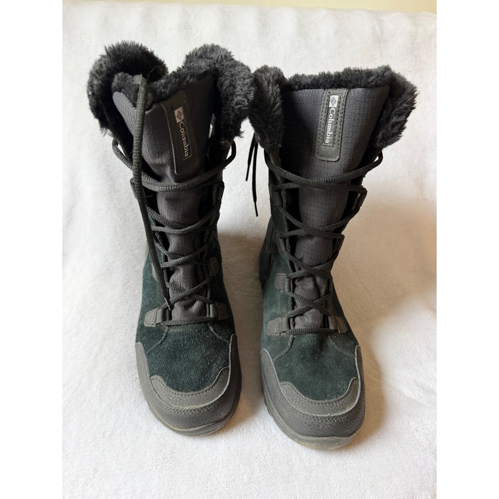 Columbia Minx Mid II Winter Boots Women 11 Black Good Waterproof Faux Fur BL1581
